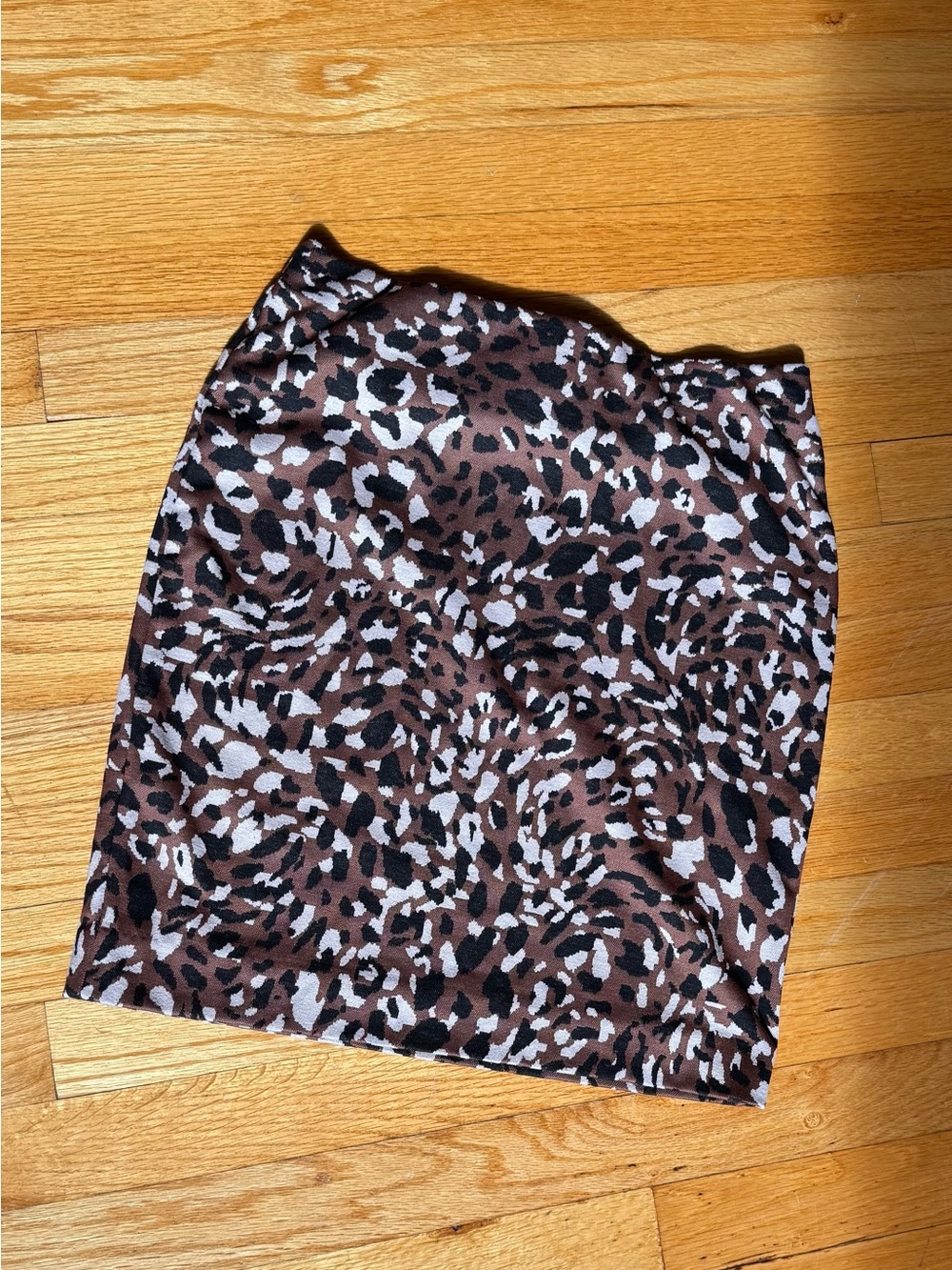 Ann Taylor Brown and Black Leopard-Print Pencil Skirt